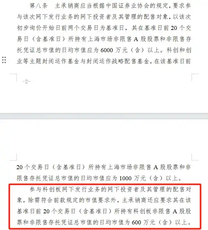 科创板网下打新新规_股票网_科创板市值要求
